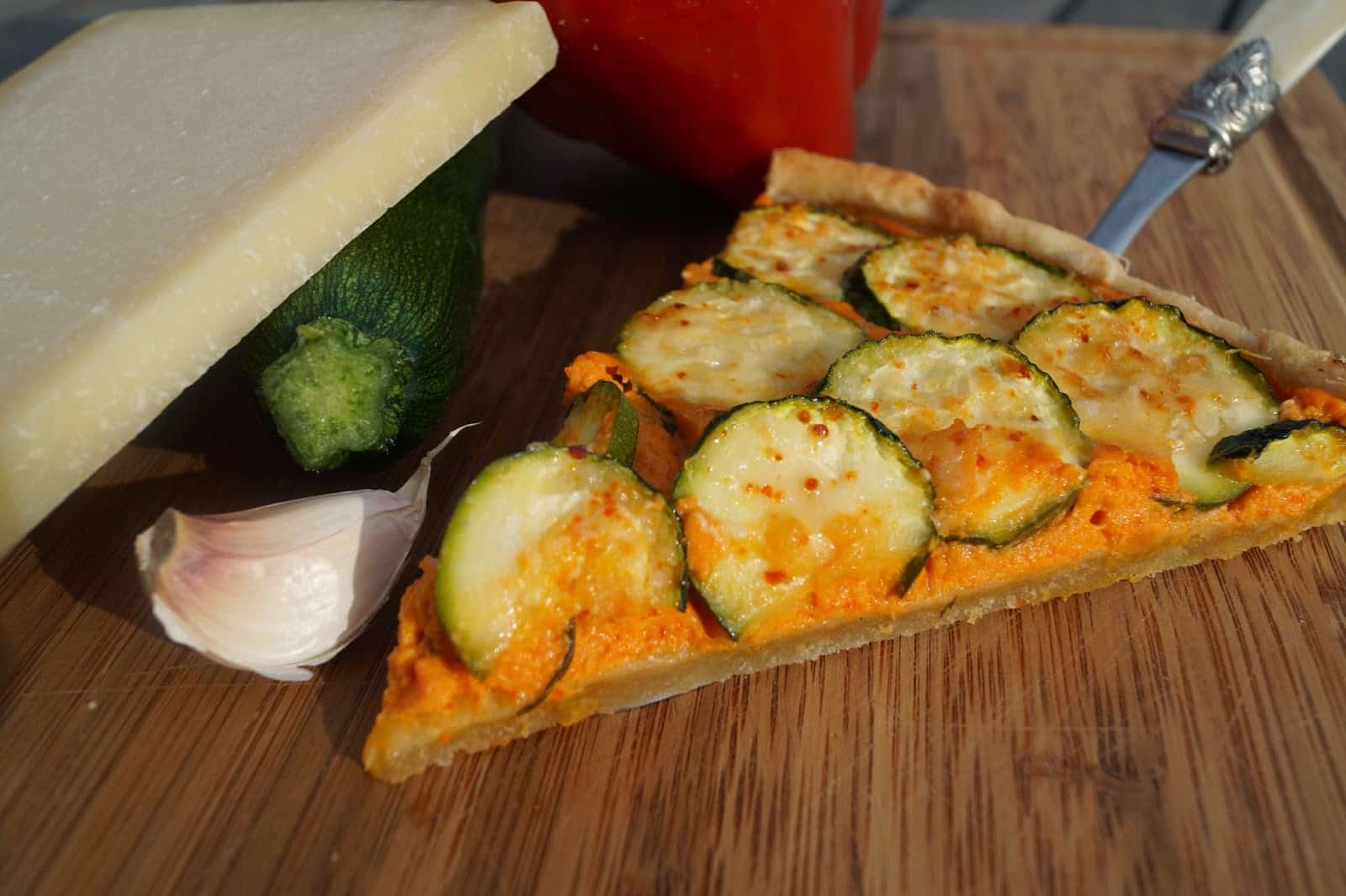 Tarte aux poivrons et aux courgettes