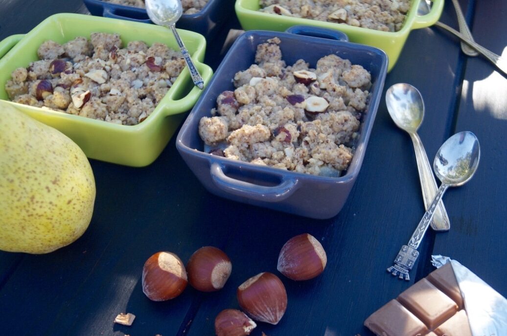 Crumble de poires praliné