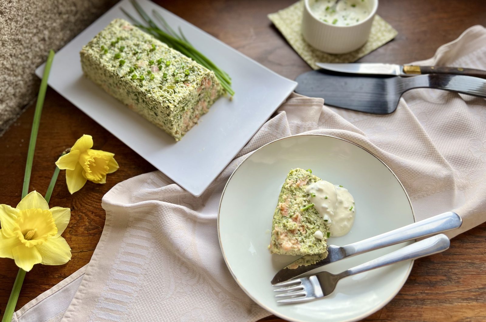 Terrine d'épinards au saumon fumé